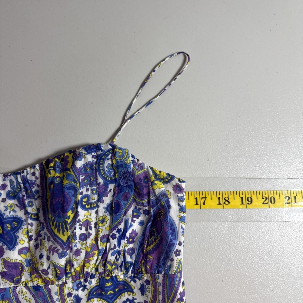 Lauren Ralph Lauren Maxi Dress Womens 8 Paisley Lined Tiered Silk Cotton Summer - Picture 12 of 14